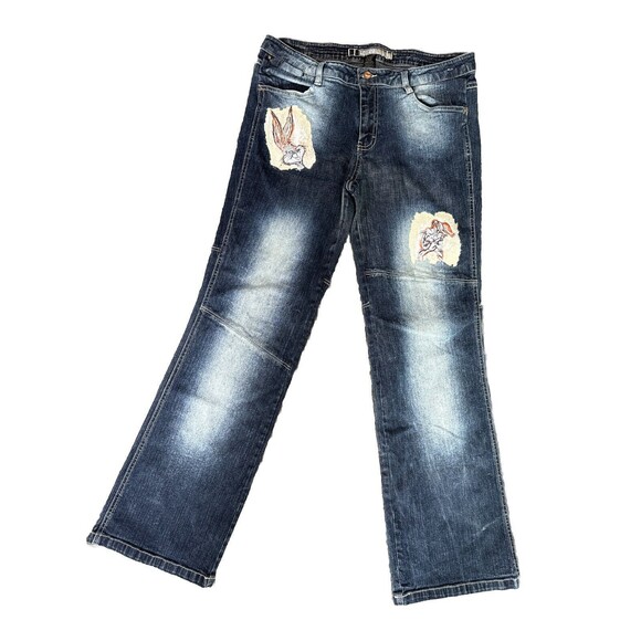 Vintage Looney Tunes Lot 29 Jeans Bugs Bunny Blue Jeans Flare‎ Womens Size 11 - Picture 1 of 10